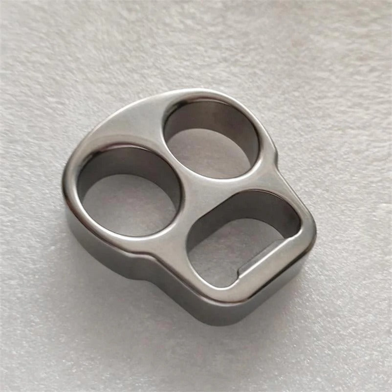 Solid Steel Stone Wash Knuckle Duster - Self-Defense Tool