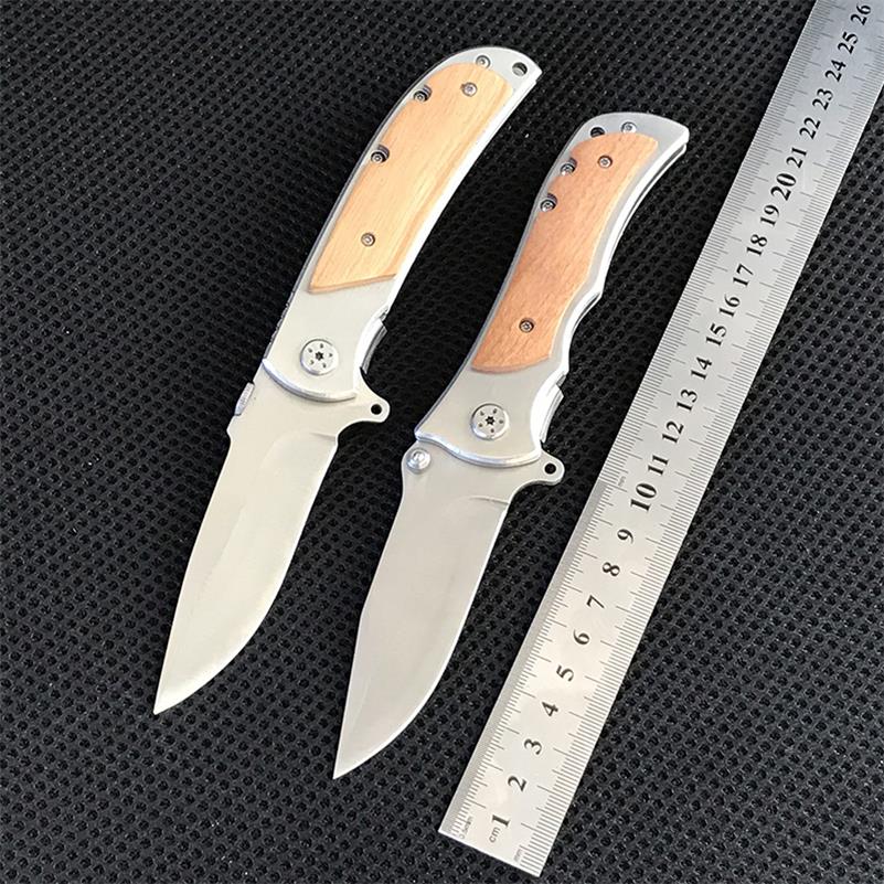 Wooden Handle Folding Knife Portable Self-defense