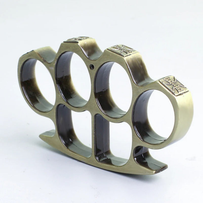 Thickened Widened Rope-Brass Knuckle Duster - Four Finger Buckle Defence Tool