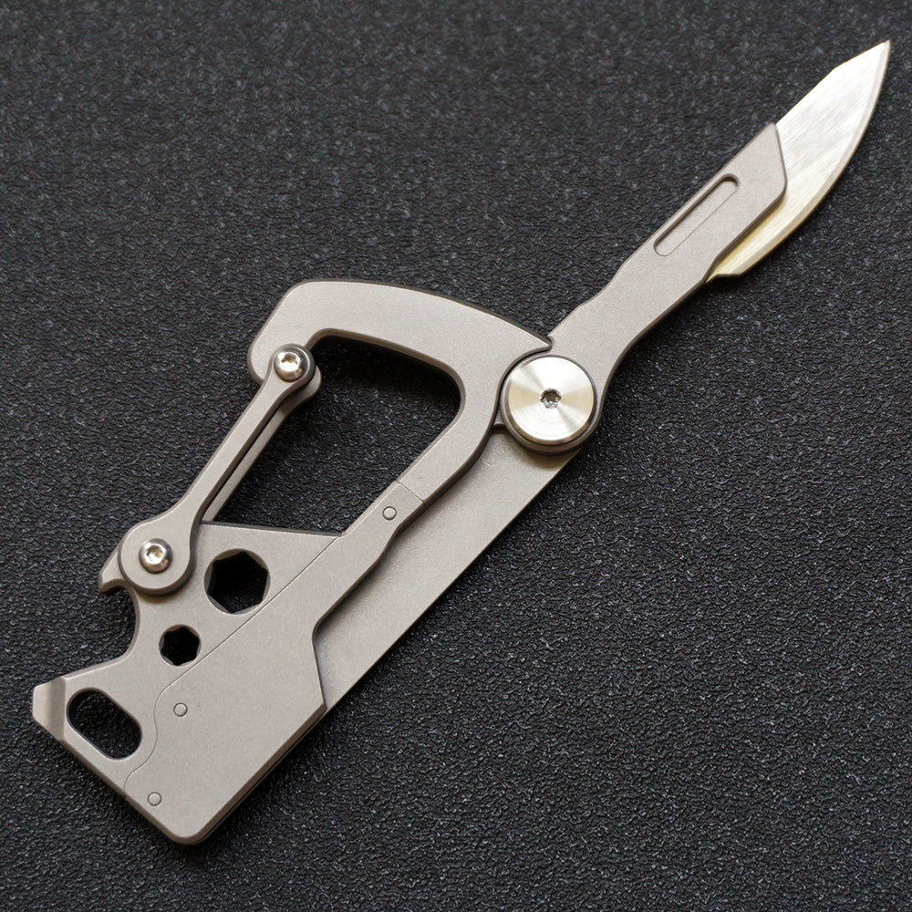 Titanium Multi-Tool Keychain: Bottle Opener Letter Knife Wrench