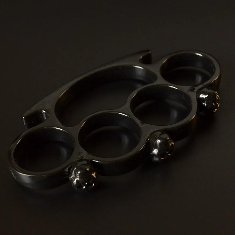 SkullGuard: Metal Brass Knuckle Duster & Four-Finger Sleeve