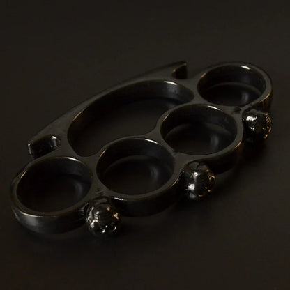 SkullGuard: Metal Brass Knuckle Duster & Four-Finger Sleeve