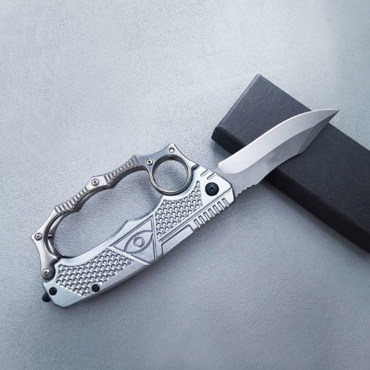 Folding Knife Outdoor Self Defense Pocket Knife EDC Tool with Knuckle