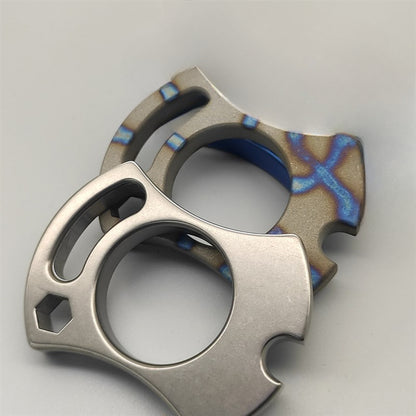 TC4 Titanium Stone Washed Knuckle Duster Keychain