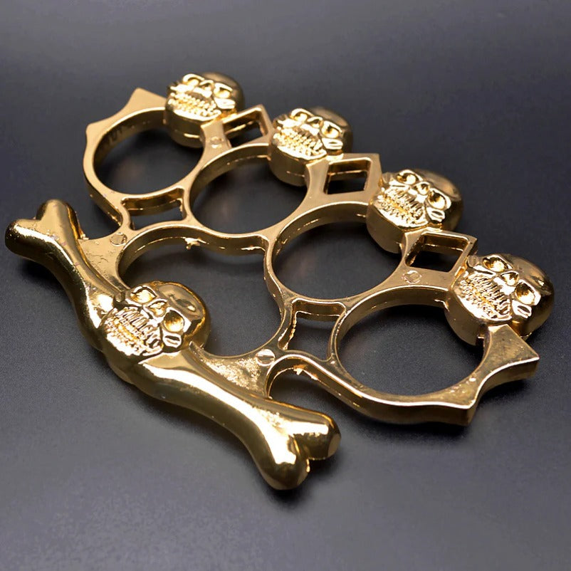 Strong Metal Brass Knuckle Duster - Skull Style Defender