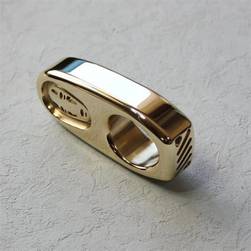 Mini Exquisite Solid Brass Knuckle Duster - Self-Defense Tool