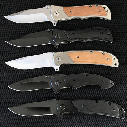 Wooden Handle Folding Knife Portable Self-defense