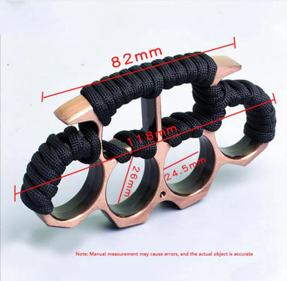 Thickened Widened Rope-Brass Knuckle Duster - Four Finger Buckle Defence Tool