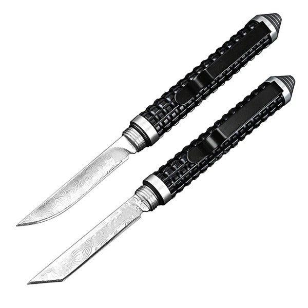 Coltello tascabile multifunzionale con lama di Damasco Mini Pen Knife Wilderness Survival