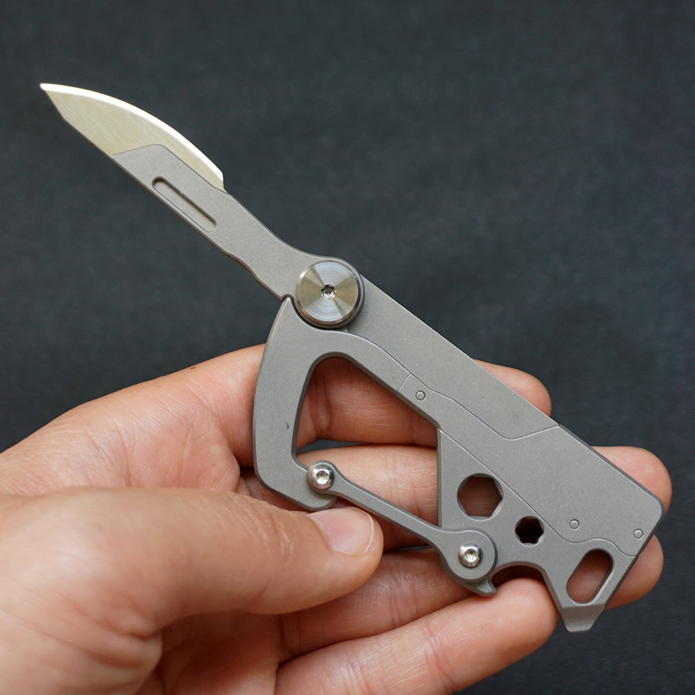 Titanium Multi-Tool Keychain: Bottle Opener Letter Knife Wrench