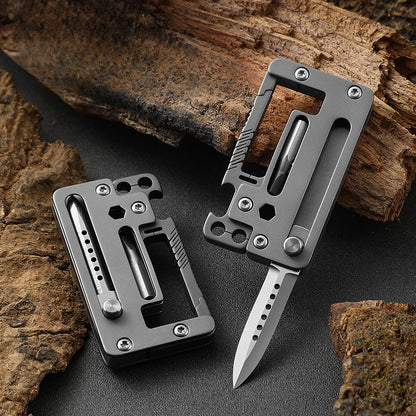 Titanium EDC MultiTool Keychain Folding Knife