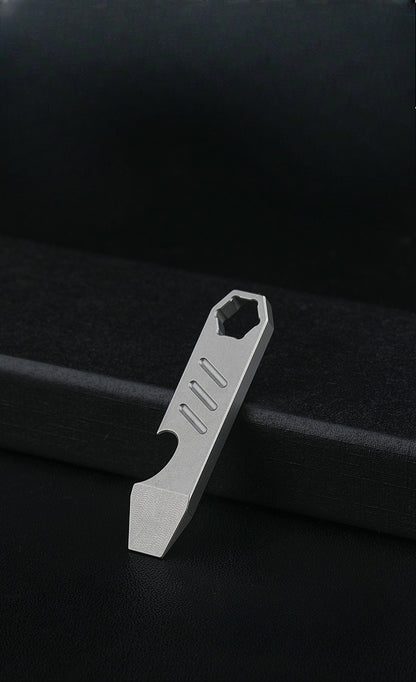 TC4 Titanium Pry Bar Mini Key Tag Outdoor Survival Multi Tool Bottle Opener