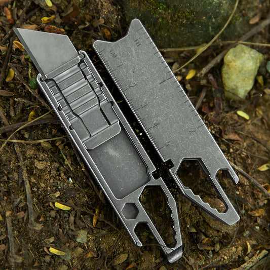 Titanium Utility Clip Multi-Tool with Razor-Edge Blade Knife