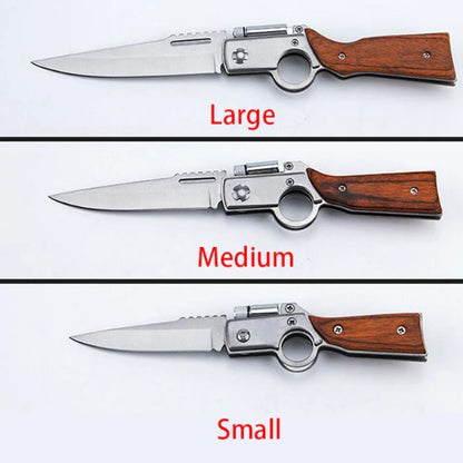 AK47 Light Wood Grain Folding Knife