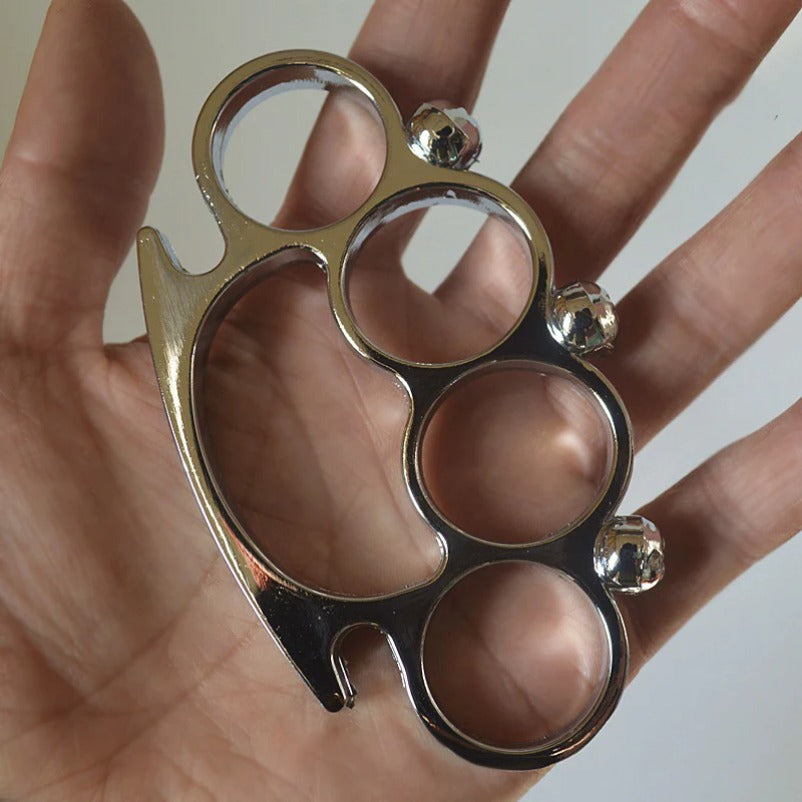 SkullGuard: Metal Brass Knuckle Duster & Four-Finger Sleeve