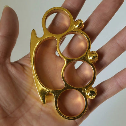 SkullGuard: Metal Brass Knuckle Duster & Four-Finger Sleeve