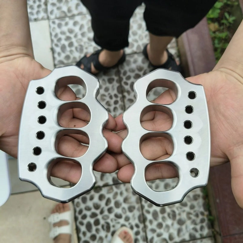 Solid Steel Knuckle Duster - Defense Tool