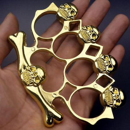 Strong Metal Brass Knuckle Duster - Skull Style Defender