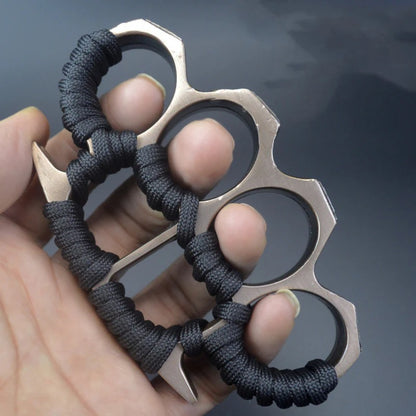 Thickened Widened Rope-Brass Knuckle Duster - Four Finger Buckle Defence Tool