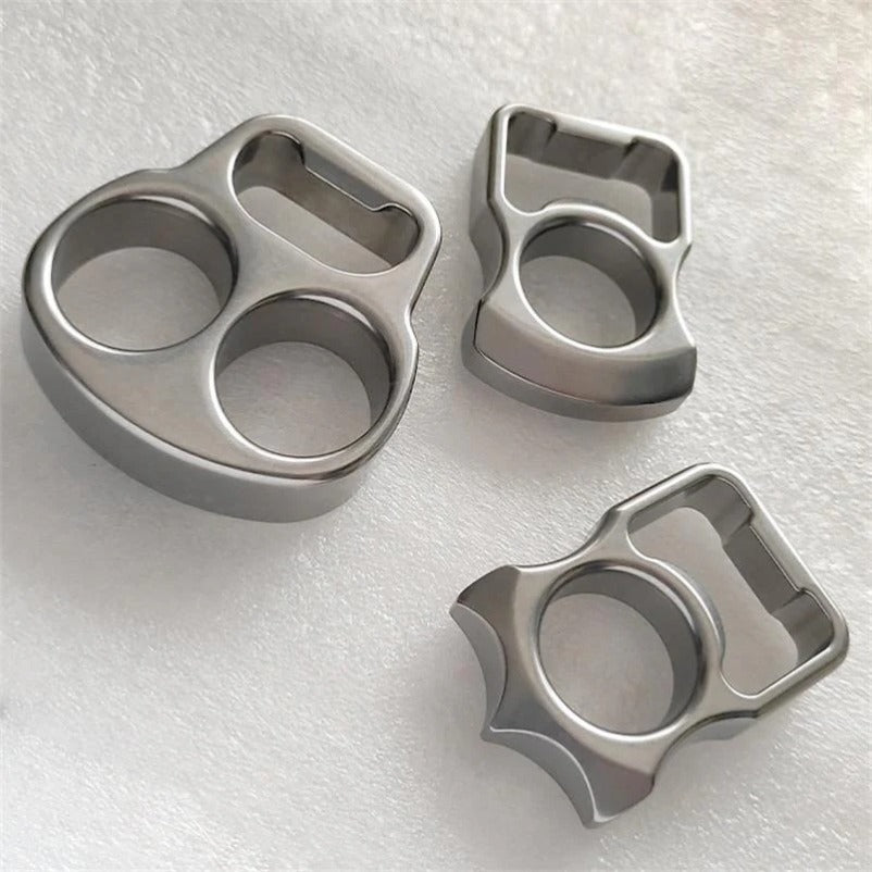 Solid Steel Stone Wash Knuckle Duster - Self-Defense Tool