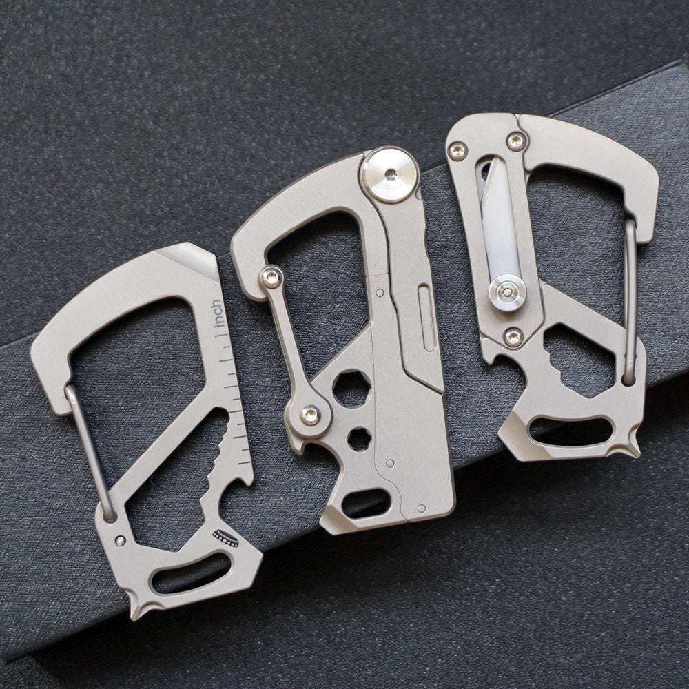 Titanium Multi-Tool Keychain: Bottle Opener Letter Knife Wrench