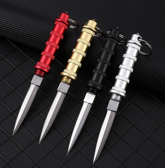 Mini Tactical Pocket Knife Survival Keychain Defense EDC Tool