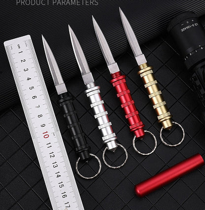 Mini Tactical Pocket Knife Survival Keychain Defense EDC Tool